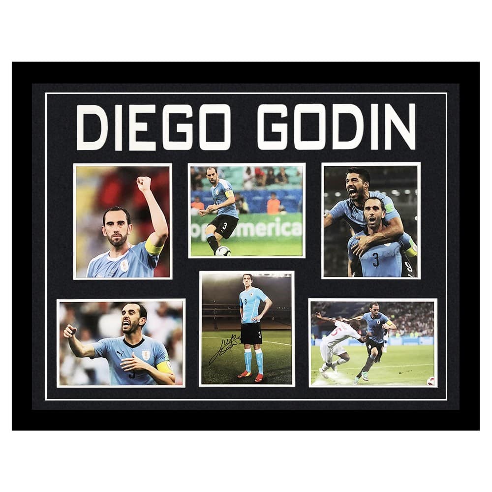 Signed Diego Godin Framed Display Large - Uruguay Icon