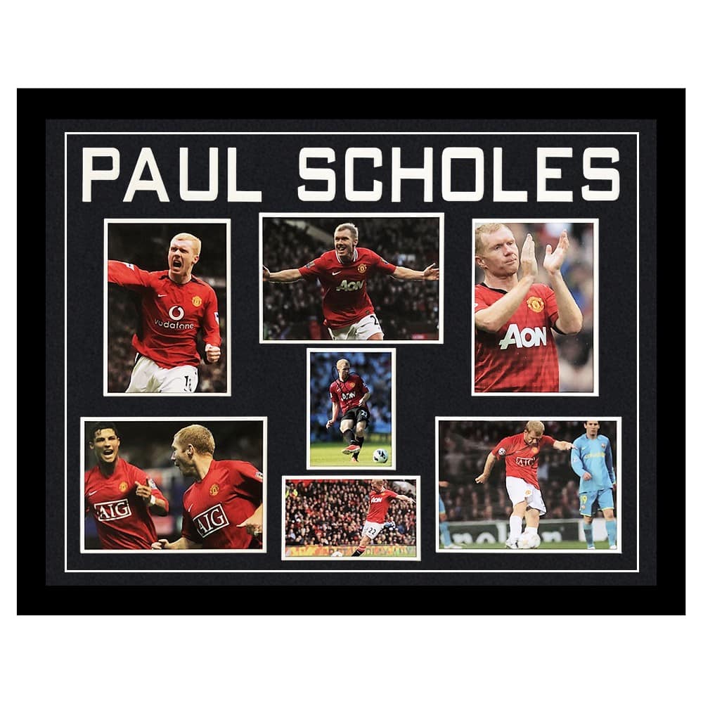 Signed Paul Scholes Framed Display Large - Premier League Winner 2013