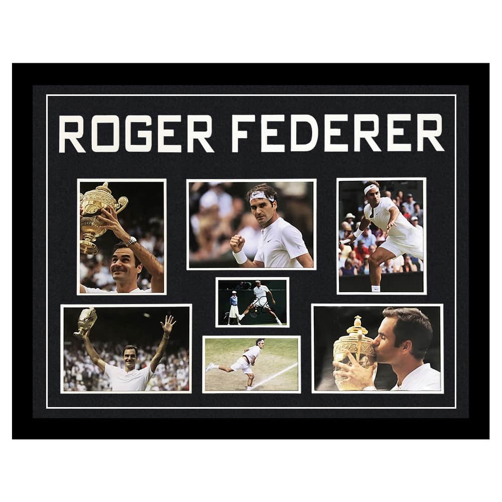 Signed Roger Federer Framed Display Large - Wimbledon Icon