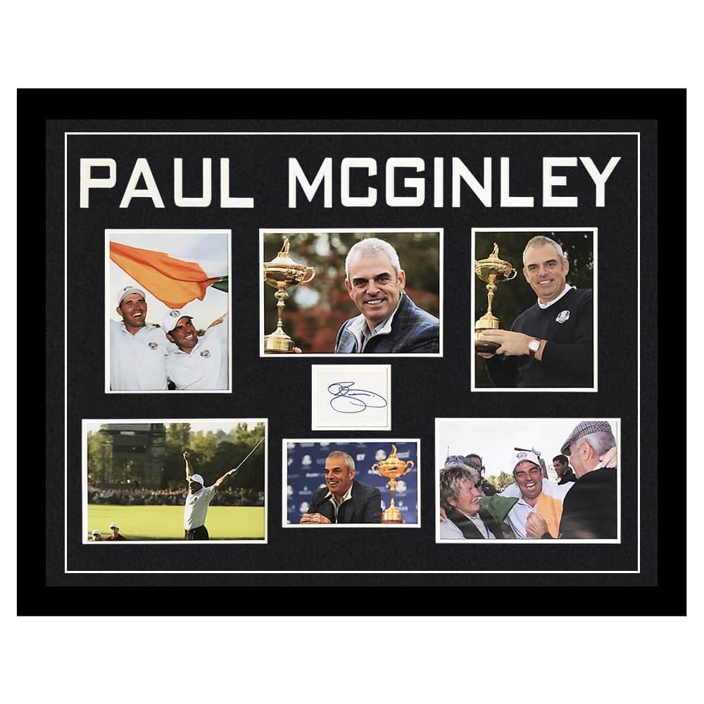 Signed Paul McGinley Framed Display Large - Ryder Cup Winner 2014