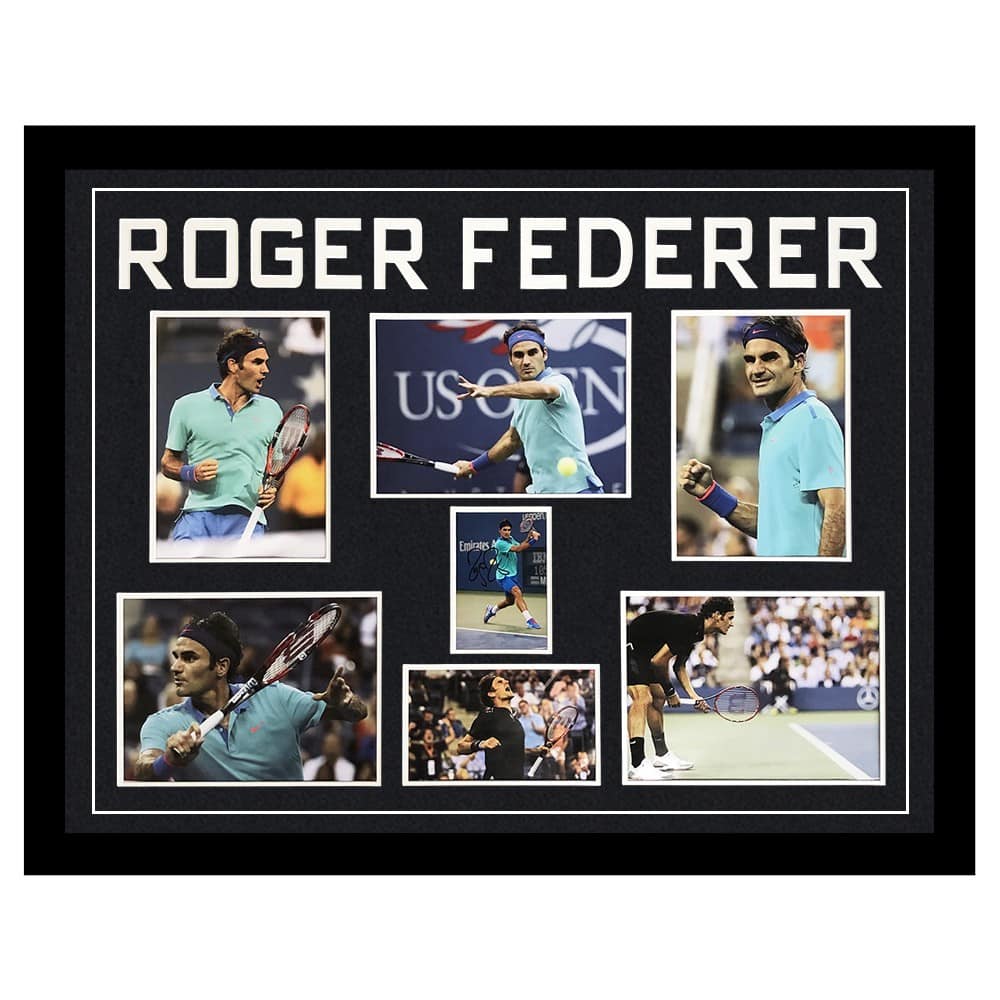 Signed Roger Federer Framed Display Large - US Open Winner 2008