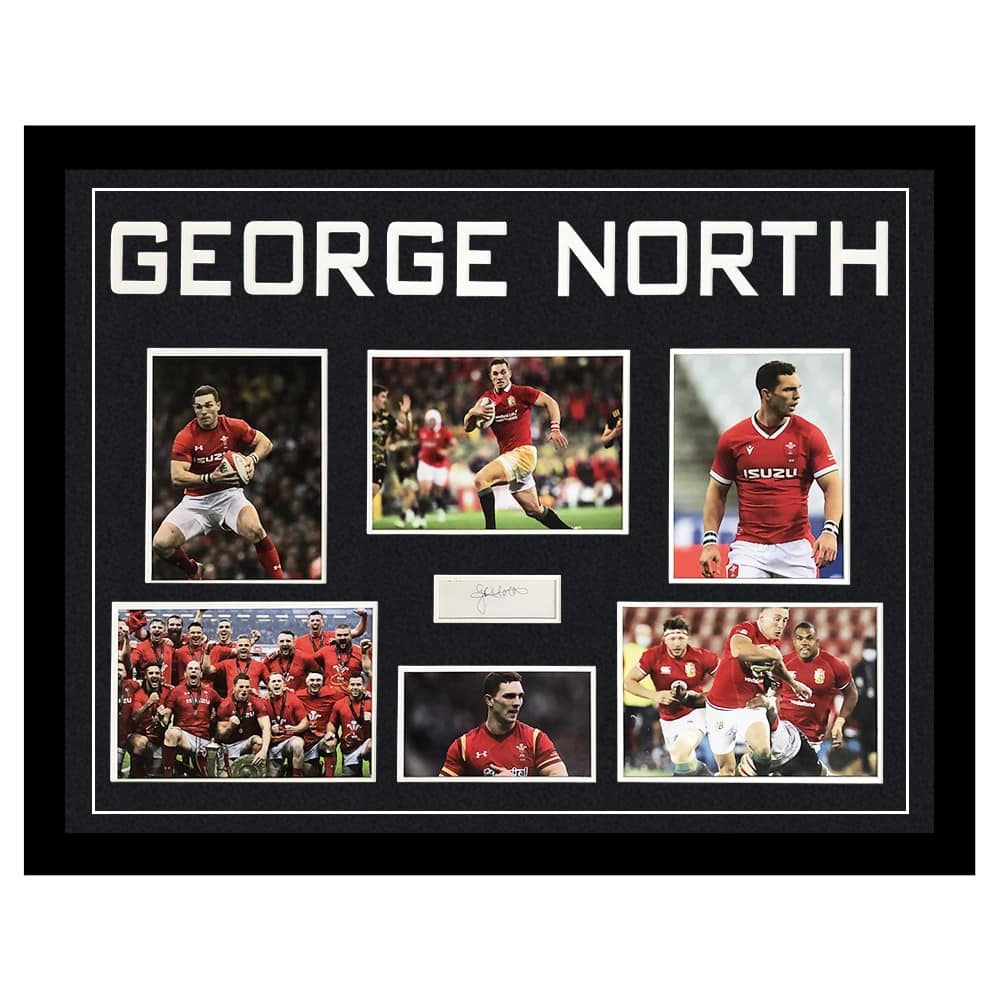 Signed George North Framed Display Large - Six Nations Winner 2021