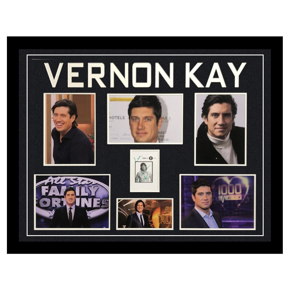 Signed Vernon Kay Framed Display Large - TV Icon Autograph