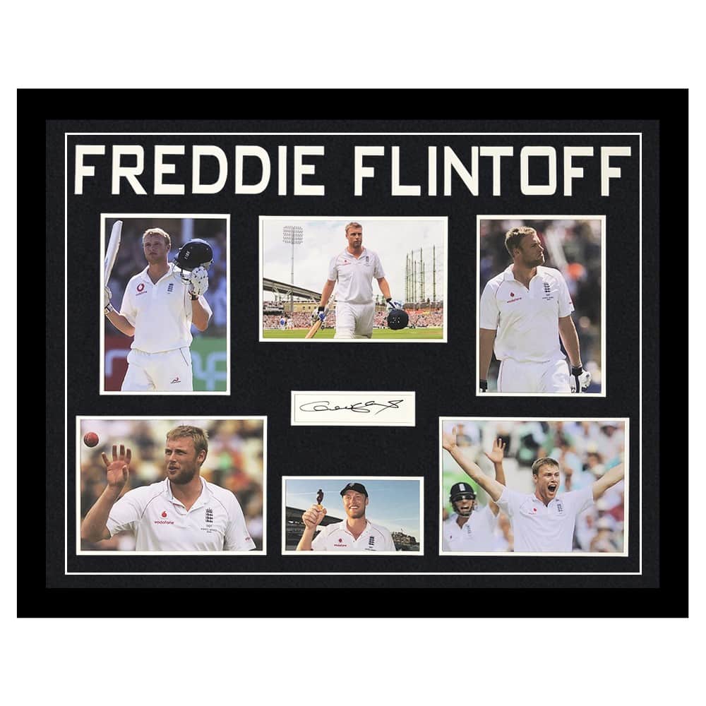 Signed Freddie Flintoff Framed Display Large - Andrew Ashes Icon