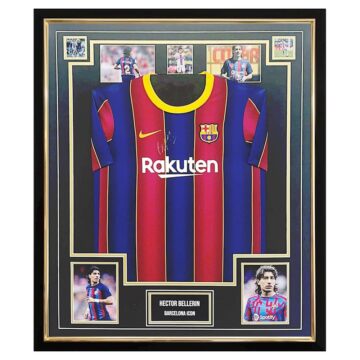 Signed Hector Bellerin Shirt Framed - FC Barcelona Icon Jersey