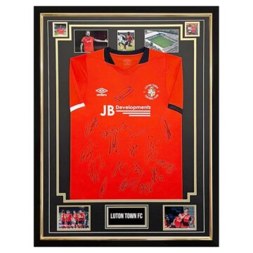 Signed Luton Town Shirt Framed - Championship Squad 2021