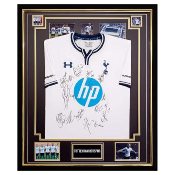 Signed Tottenham Hotspur Shirt Framed - Premier League Squad 2014 Jersey