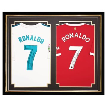 Signed Cristiano Ronaldo Shirts Framed - Real Madrid & Manchester United Jerseys