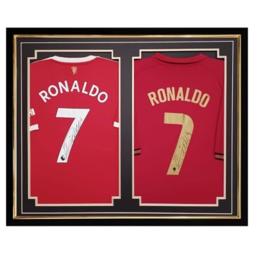 Signed Cristiano Ronaldo Shirts Framed - Portugal & Manchester United Jerseys Rare