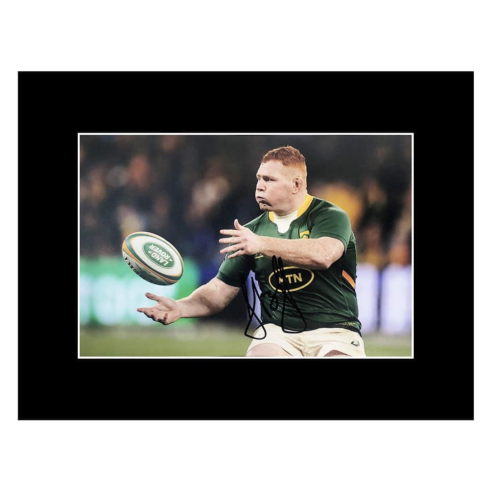 Steven Kitshoff Signed Photo Display - 16x12 Springboks Icon