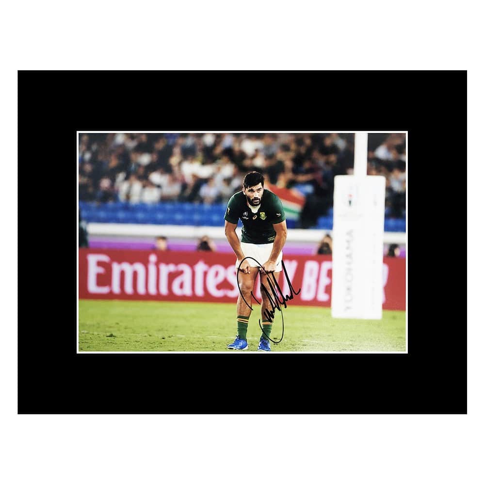 Autographed Damian De Allende Photo Display - 16x12 Springboks Icon