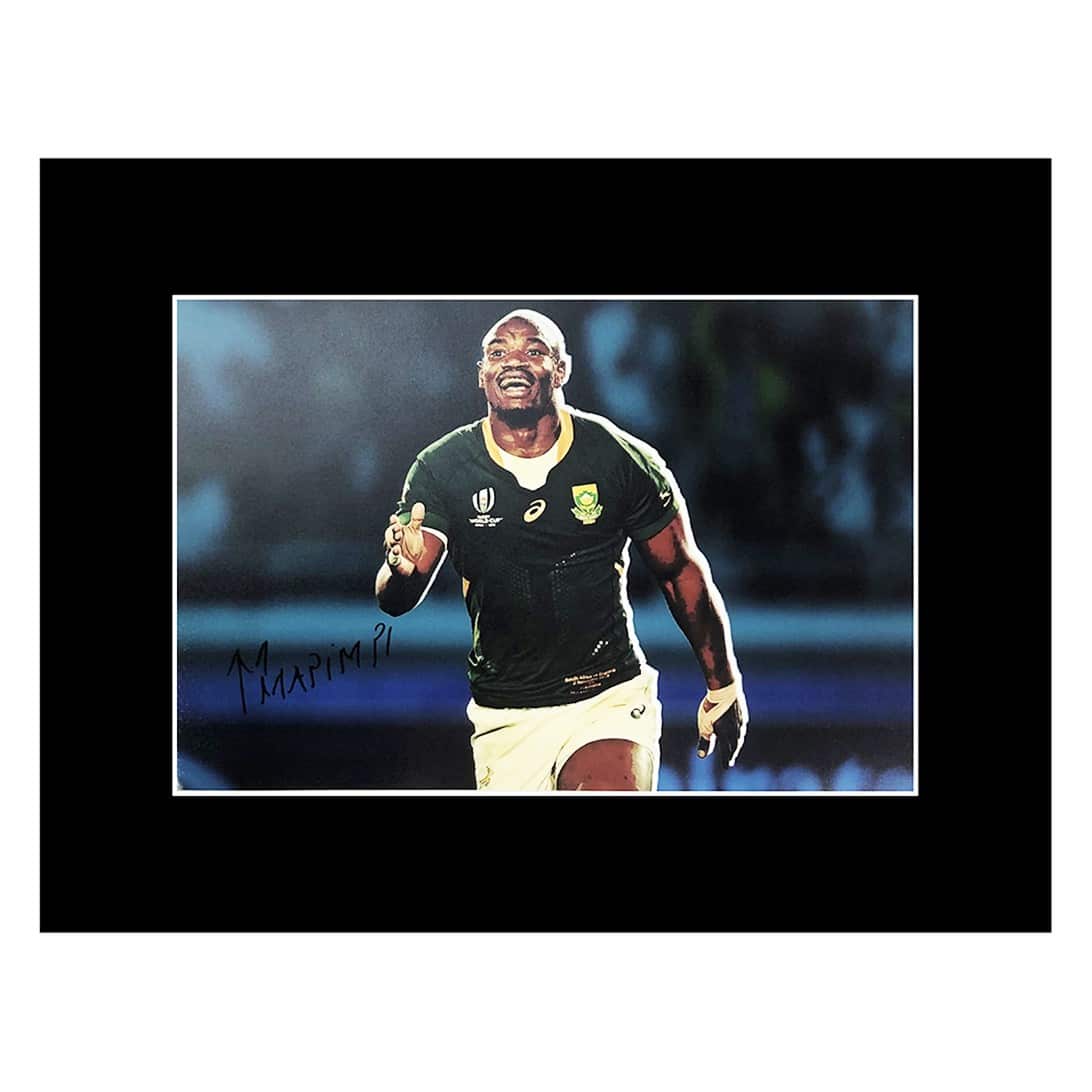 Signed Makazole Mapimpi Photo Display - 16x12 Springboks Icon