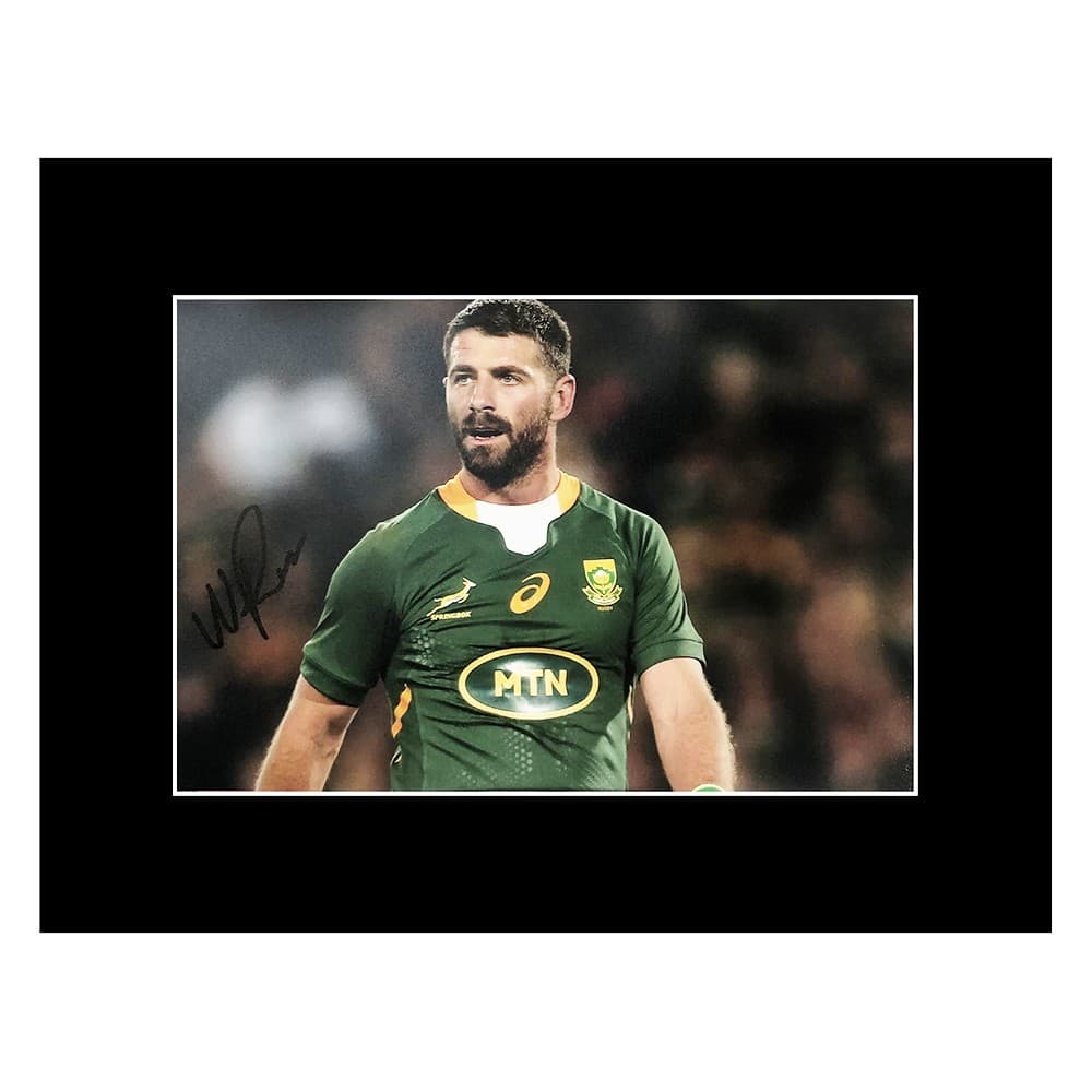 Signed Willie Le Roux Photo Display - 16x12 Springboks Icon Autographed