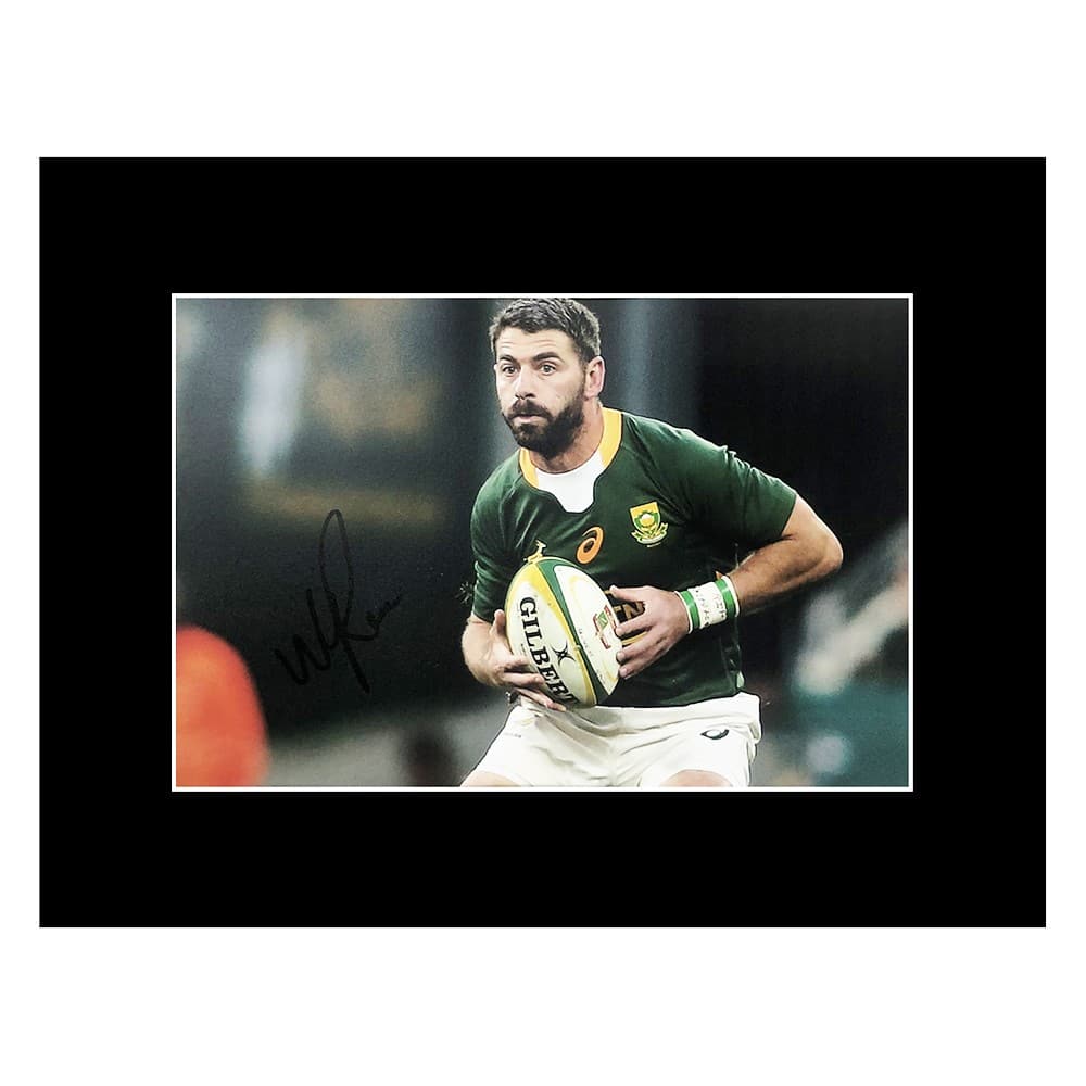 Autographed Willie Le Roux Photo Display - 16x12 Springboks Icon