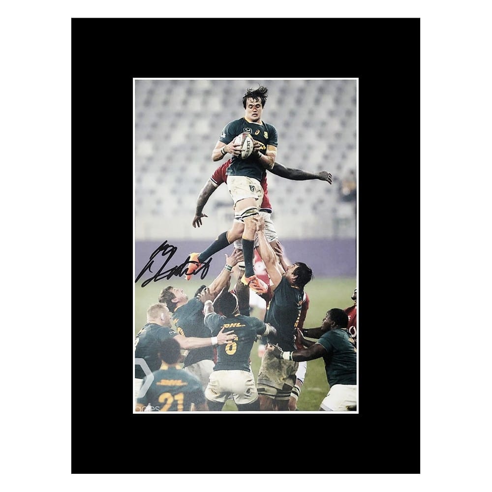 Signed Franco Mostert Photo Display - 16x12 Springboks Icon