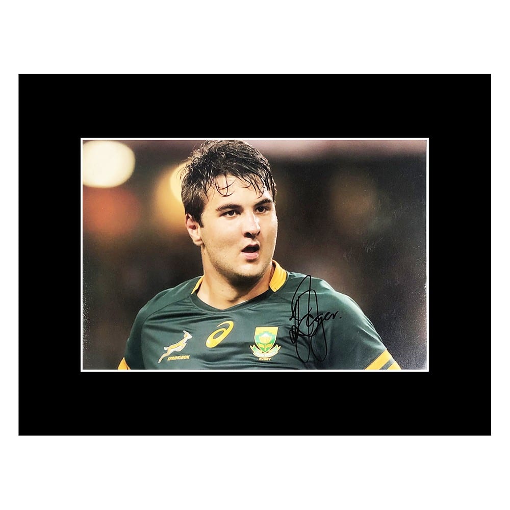 Signed Lood de Jager Photo Display - 16x12 Autographed Springboks Icon