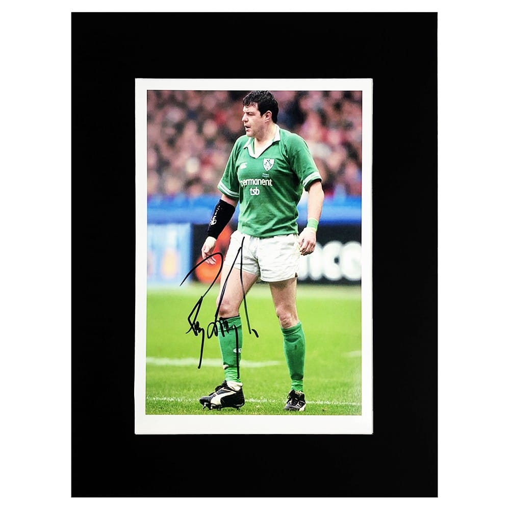 Signed Reggie Corrigan Photo Display - 16x12 Ireland Rugby Icon