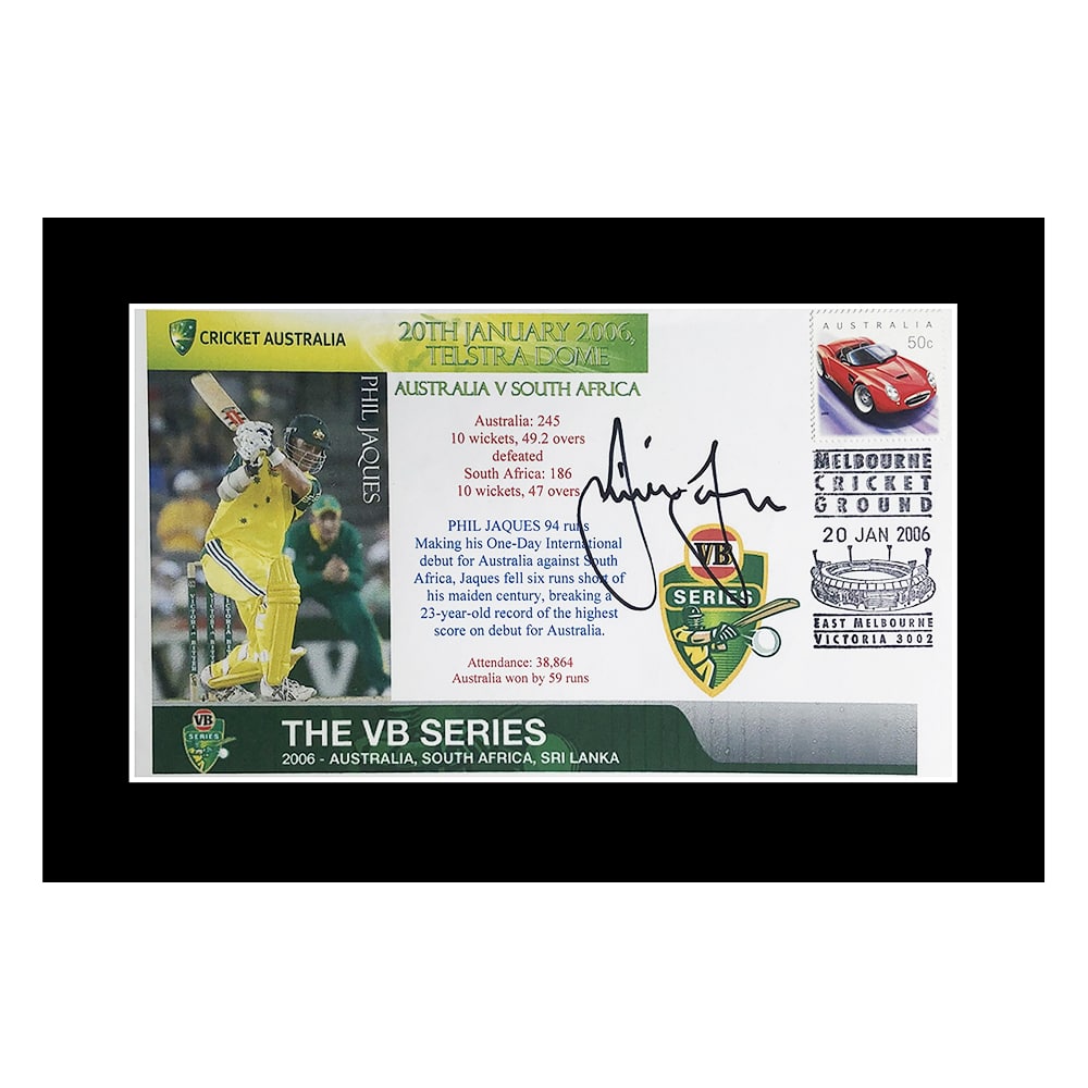 Signed Phil Jacques Photo Display - VB Series 2006 Australia Cricket Icon