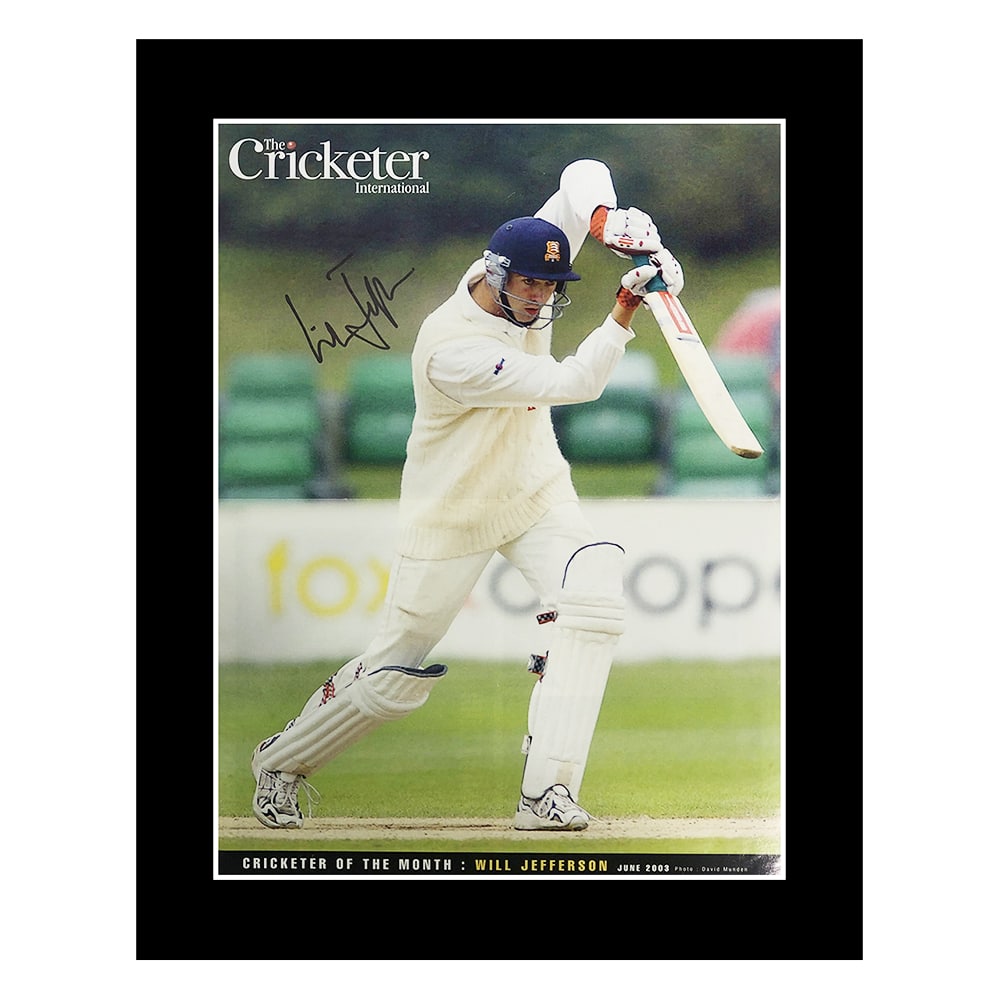 Signed Will Jefferson Poster Display - Cricket Icon