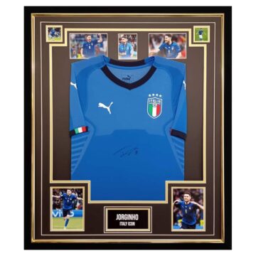 Signed Jorginho Shirt Framed - Italy Icon Jersey