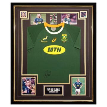 Signed Faf De Klerk Framed - South Africa Springboks Icon Jersey