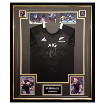 Signed Ofa Tu'ungafasi Shirt Framed - All Blacks Icon Jersey