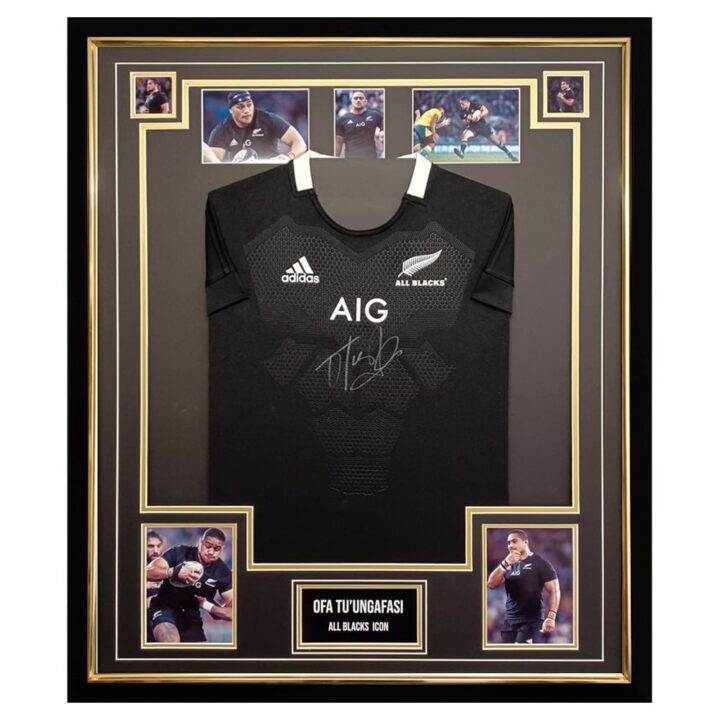 Signed Ofa Tu'ungafasi Shirt Framed - All Blacks Icon Jersey