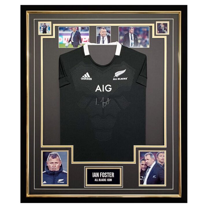 Signed Ian Foster Jersey Framed - New Zealand All Blacks Coach