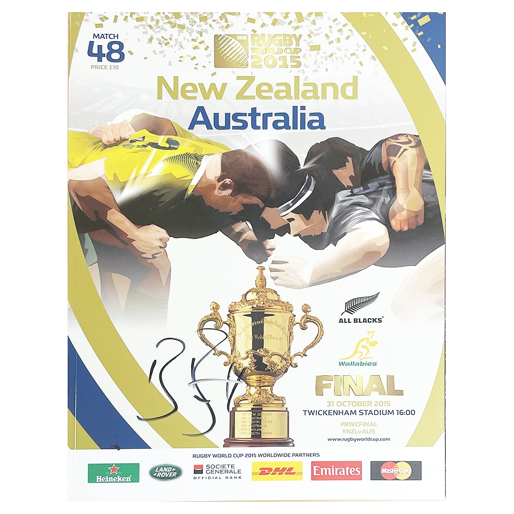 Signed Beauden Barrett Programme - Rugby World Cup Final 2015