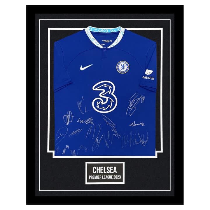 Signed Chelsea Shirt Framed - Premier League 2023 Jersey