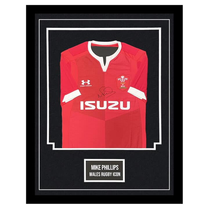 Signed Mike Phillips Shirt Framed - Wales Rugby Icon Jersey