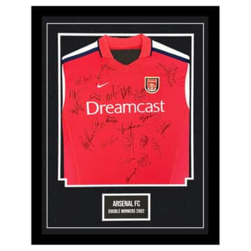 Signed Arsenal Shirt Framed - Double Winners 2002 Jersey