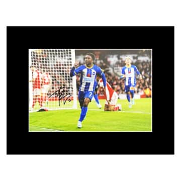 Signed Tariq Lamptey Photo Display - 16x12 Brighton Icon