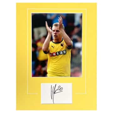 Signed Matej Vydra Photo Display - 16x12 Watford Icon