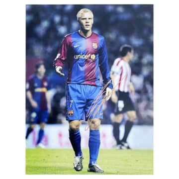 Signed Eidur Gudjohnsen Poster Photo - FC Barcelona Icon Autograph