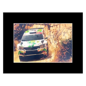 Signed Benito Guerra Jr. Photo Display - 16x12 Rally Car Icon Autograph