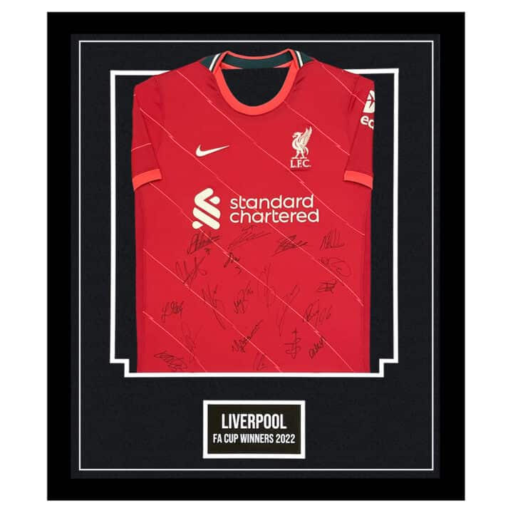 Signed Liverpool Shirt Framed - FA Cup Winners 2022 Jersey