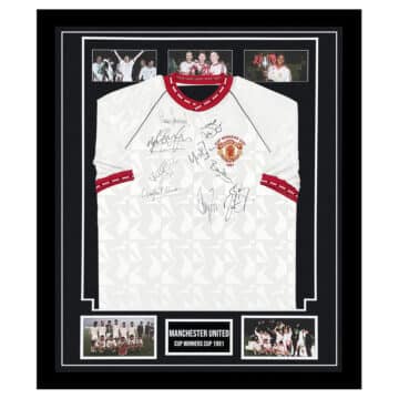 Signed Manchester United Shirt Framed - Cup Winners Cup 1991 Jersey