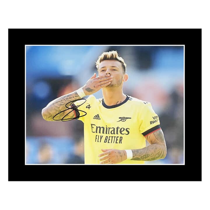 Signed Ben White Photo Display - 10x8 Arsenal Icon