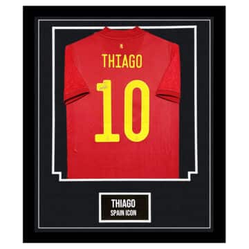 Signed Thiago Alcantara Shirt Framed - Spain Icon Jersey