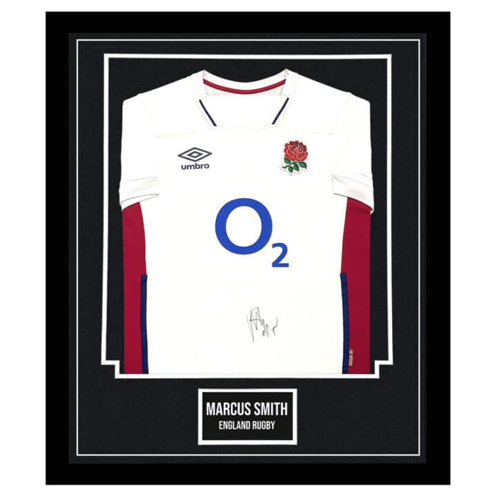 Signed Marcus Smith Jersey Framed - England Icon Shirt