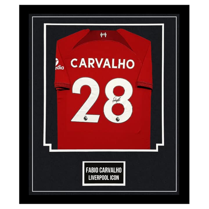 Signed Fabio Carvalho Shirt Framed - Liverpool FC Icon Jersey