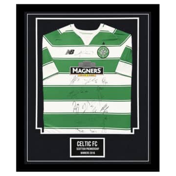 Signed Celtic Shirt Framed - Scottish Premiership Winners 2016 Jersey