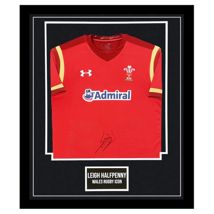 Signed Leigh Halfpenny Jersey Framed - Wales Rugby Icon Shirt