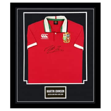 Signed Martin Johnson Shirt Framed - British & Irish Lions Icon Jersey