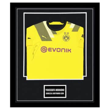 Signed Youssoufa Moukoko Shirt Framed - Borussia Dortmund Icon Jersey