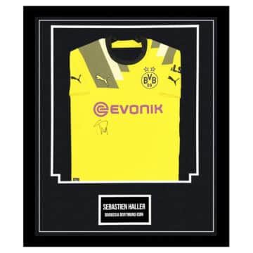 Signed Sebastien Haller Shirt Framed - Borussia Dortmund Icon Jersey