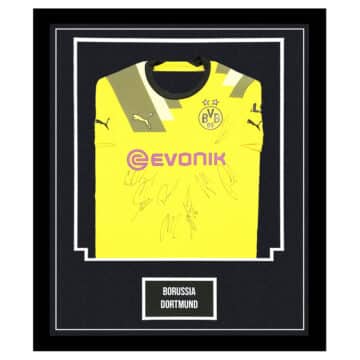 Signed Borussia Dortmund Shirt Framed - Cup Squad Autograph