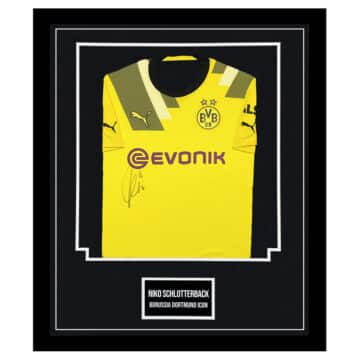 Signed Nico Schlotterbeck Shirt Framed - Borussia Dortmund Icon Jersey