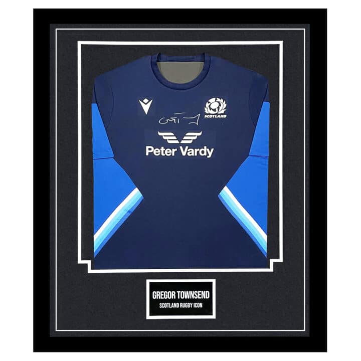 Signed Gregor Townsend Shirt Framed - Scotland Rugby Icon Jersey